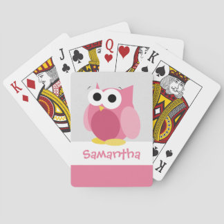 Jeu De Cartes Drôle Chouette rose Enfants Personnalisé Jouer Car