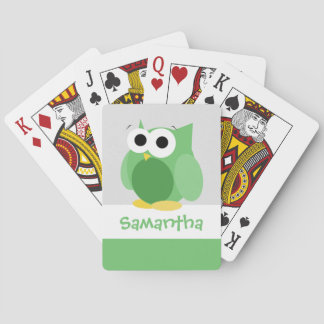 Jeu De Cartes Drôle Chouette Verte Enfants Personnalisé Jouer Ca