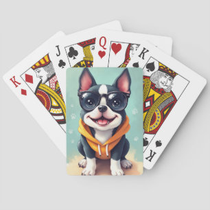 Jeu De Cartes Drôle de chien Boston Terrier Kawaii