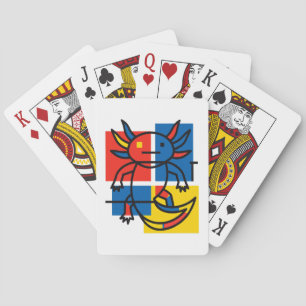 Jeu De Cartes Drôle de motif d'art abstrait Axolotl Piet Mondria