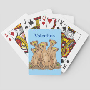 Jeu De Cartes Drôle dessin de la famille meerkat