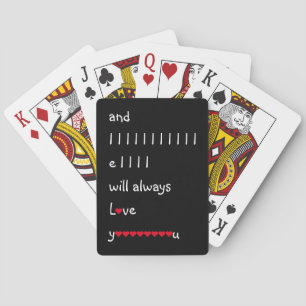 Jeu De Cartes Drôle Et Je T'Aimerai Toujours Coeur Rouge Couple