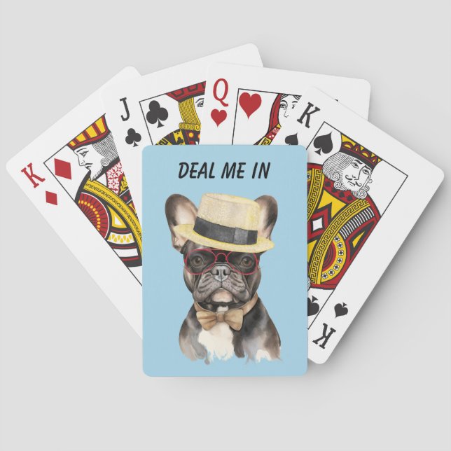 Jeu De Cartes Drôle French Bulldog Deal Me In (dos)