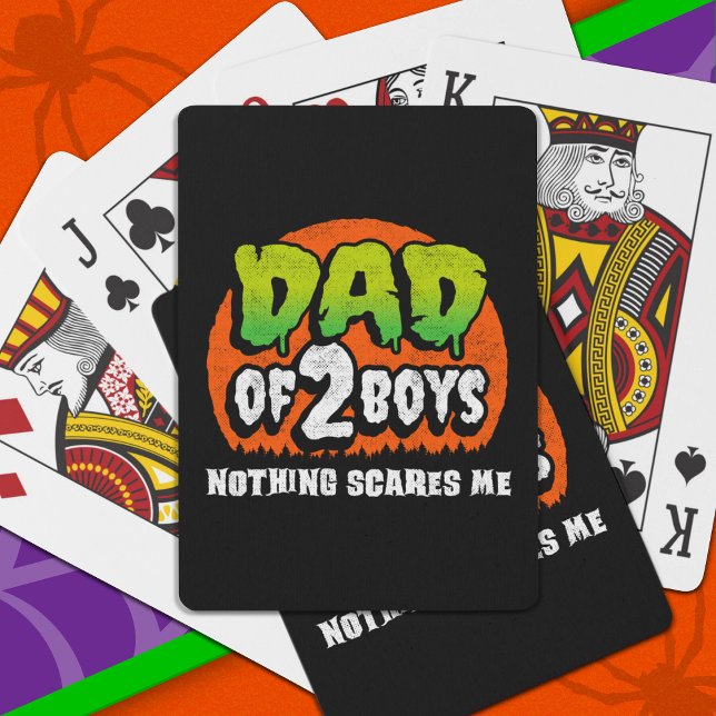 Jeu De Cartes Drôle Halloween Rien ne me fait peur Papa de 2 gar (Créateur téléchargé)
