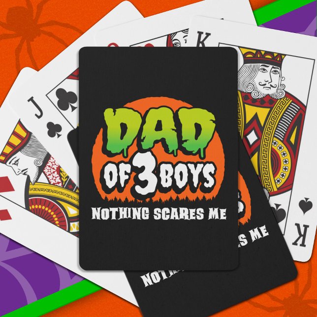 Jeu De Cartes Drôle Halloween Rien ne me fait peur Papa de 3 gar (Créateur téléchargé)
