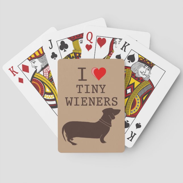 Jeu De Cartes Drôle J'Aime Petit Chien Dachshund Wiener (dos)