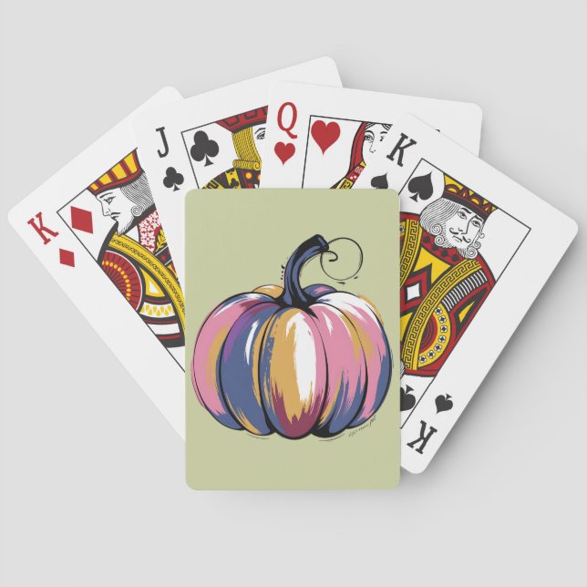 Jeu De Cartes Drôle Leopard Citrouille Halloween automne (dos)