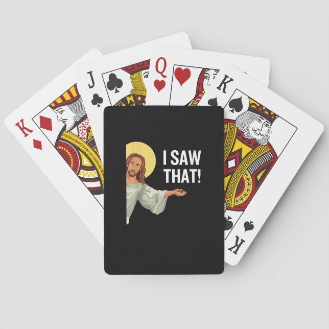 Jeu De Cartes Drôle Mème Jésus J'Ai Vu Que Citation Chrétienne D (dos)