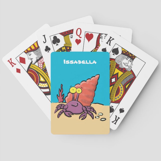 Jeu De Cartes Drôle mignon caricature pourpre crabe ermite (dos)