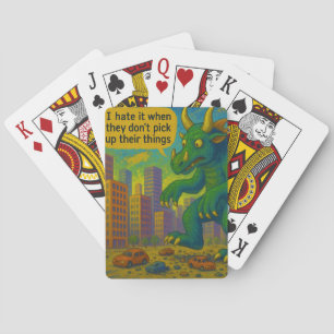 Jeu De Cartes Drôle monstre Kaiju art marchant sur les choses Im