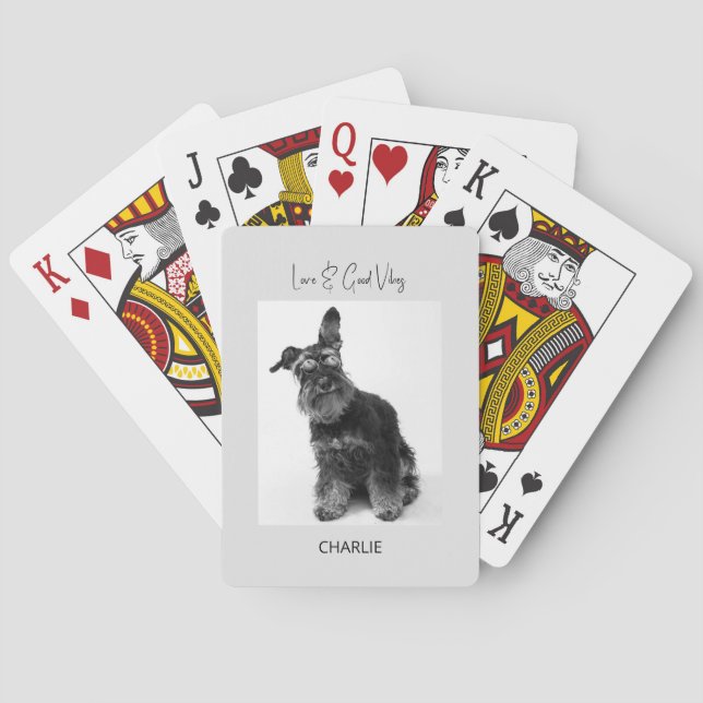 Jeu De Cartes Drôle Photo Chien (dos)