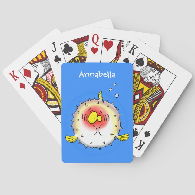 Jeu De Cartes Drôle poisson poivron porc-épic caricature poisson (dos)