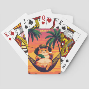 Jeu De Cartes Drôle Rétro Vacances de chats d'été