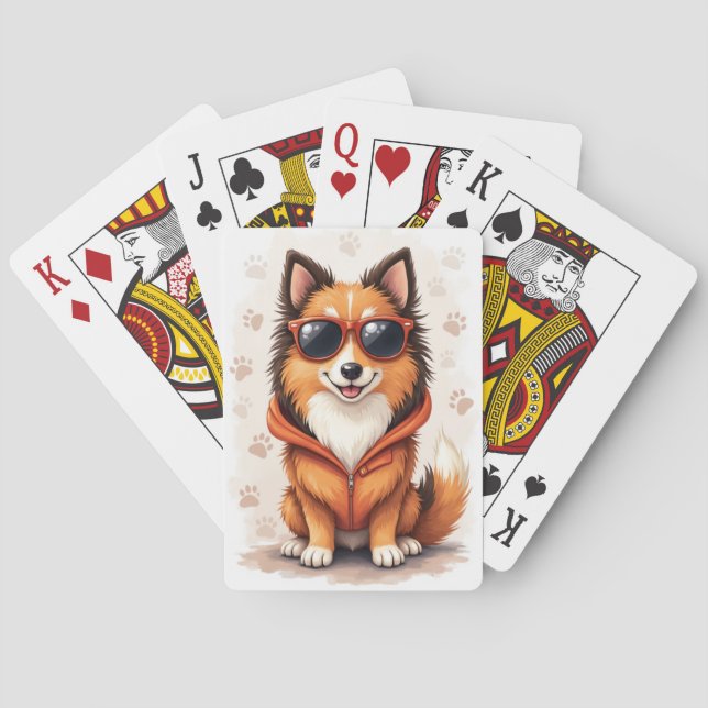 Jeu De Cartes Drôle Rough Collie Kawaii Chien (dos)