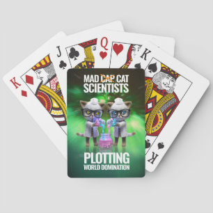 Jeu De Cartes Drôle scientifique de chat fou qui pillent la domi