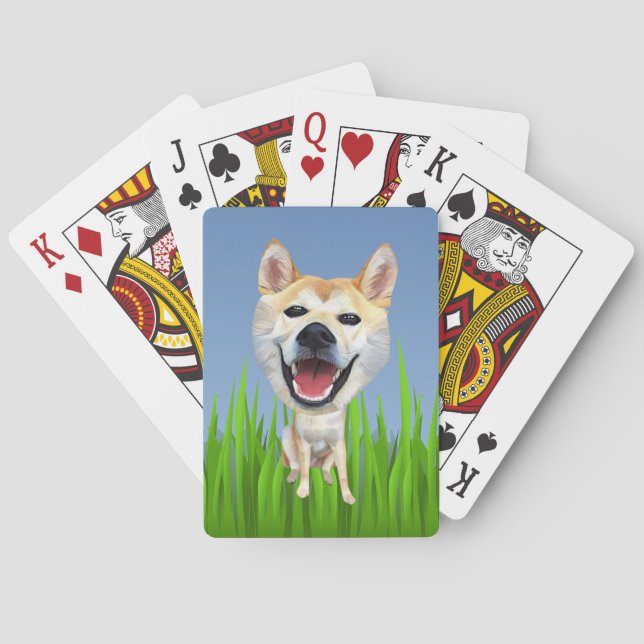 Jeu De Cartes Drôle Shiba Inu Chien Jouer aux cartes (dos)