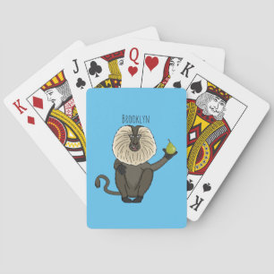 Jeu De Cartes Drôle singe-singe macaque à queue de lion