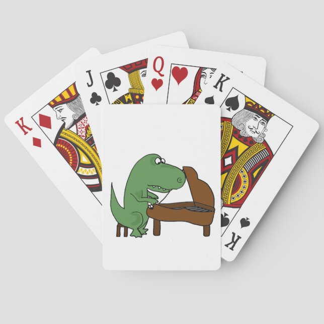 Jeu De Cartes Drôle T-Rex Dinosaure Jouer Piano (dos)