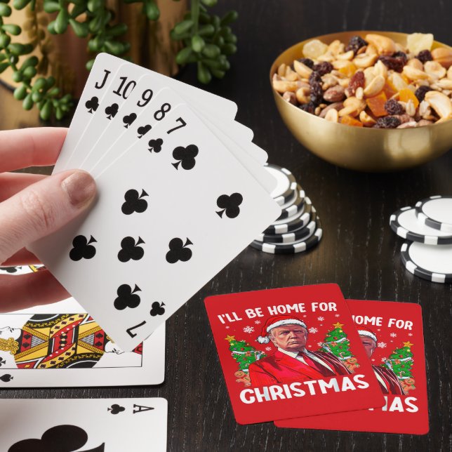 Jeu De Cartes Drôle Trump Santa Hat Je serai à la maison pour No (In Situ)