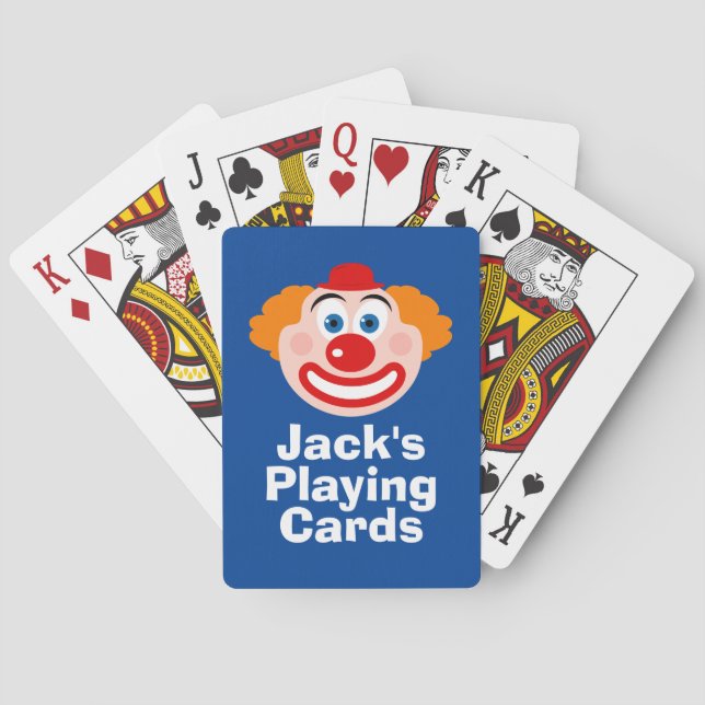 Jeu De Cartes Drôle visage clown personnalisées jouer des cartes (dos)