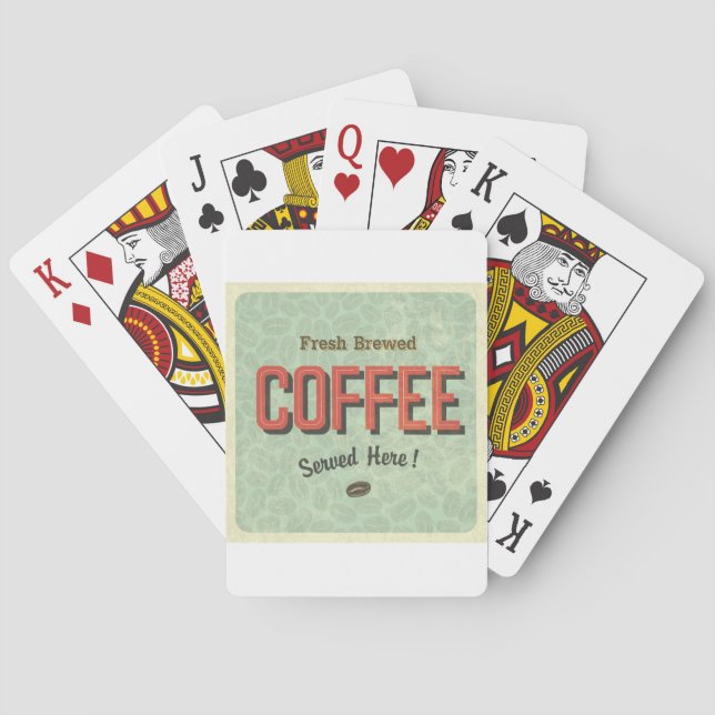 Jeu De Cartes Du Café Fraîchement Brassé Y Est Servi (dos)