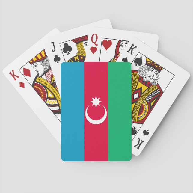 Jeu de cartes du drapeau patriotique de l'Azerbaïd (dos)