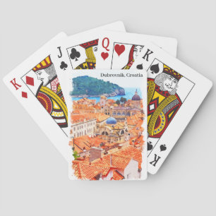 Jeu De Cartes Dubrovnik Croatie Peinture aquarelle