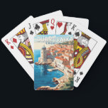 Jeu De Cartes Dubrovnik Croatie Travel Art Vintage<br><div class="desc">Dubrovnik Croatie design de voyage rétro. Elle est connue pour sa Vieille Ville,  entourée de massifs murs en pierre datant du XVIe siècle.</div>