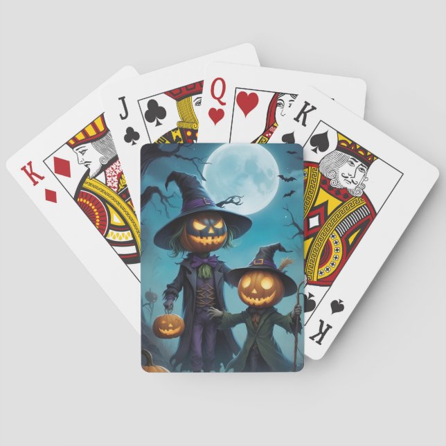 Jeu De Cartes Duo Citrouille éffrayant d'Halloween (dos)