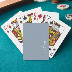 Jeu De Cartes Dusty Blue minimaliste moderne Monogramme élégant
