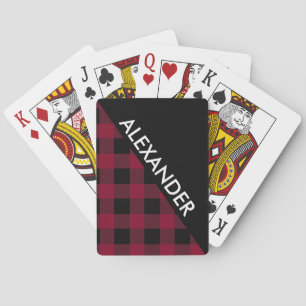 Jeu De Cartes DYI Fond Noir Motif Buffalo à carreaux 2 Triangles