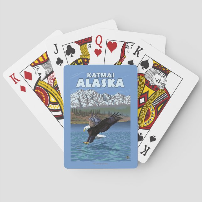 Jeu De Cartes Eagle chauve plongeant - Katmai, Alaska (dos)
