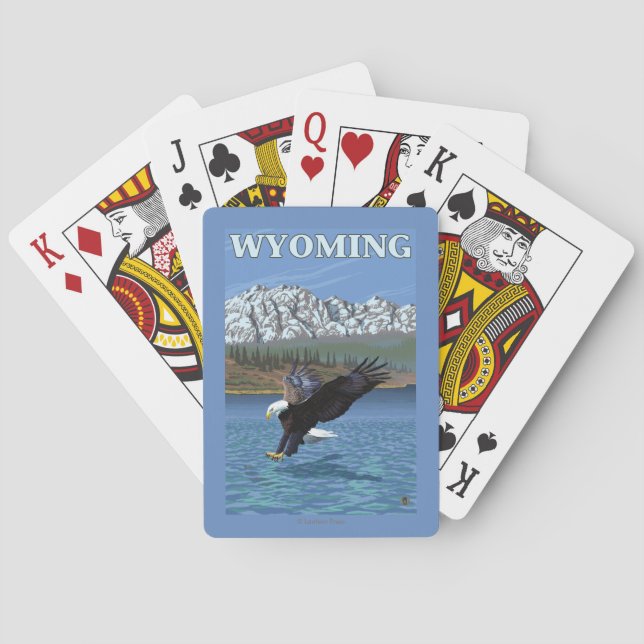 Jeu De Cartes Eagle chauve plongeant - le Wyoming (dos)