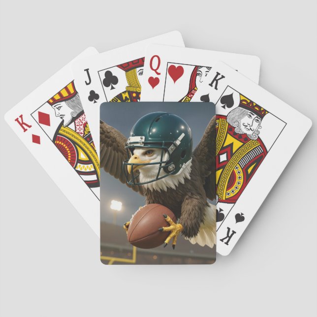 Jeu De Cartes Eagle With a Football in a Sports Stadium (dos)