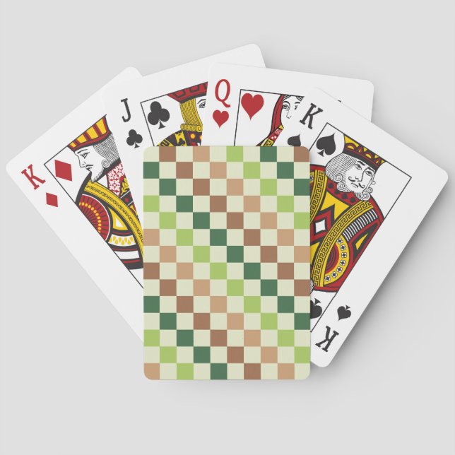 Jeu De Cartes Earthy rainbow diagonal checkerboard pattern (dos)