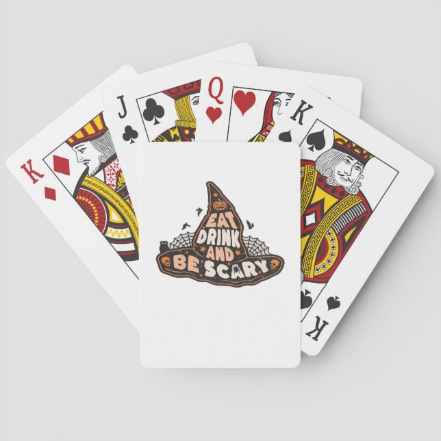 Jeu De Cartes Eat Drink And Be Scary Witch Only Halloween Gift F (dos)