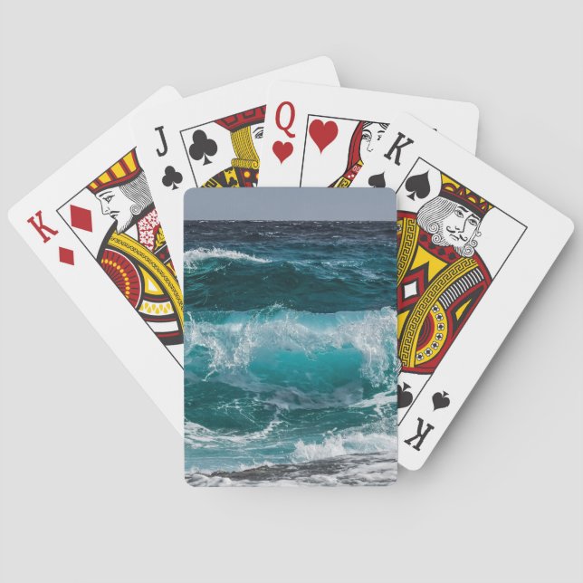 Jeu De Cartes Eau bleue Vagues océaniques (dos)