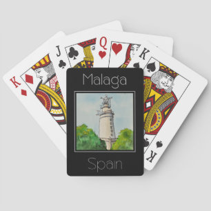 Jeu De Cartes Eau de l'affiche de voyage couleur de Malaga Espag