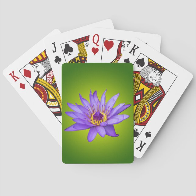 Jeu De Cartes Eau Lily Étang Aquatique Purple Fleurit (dos)