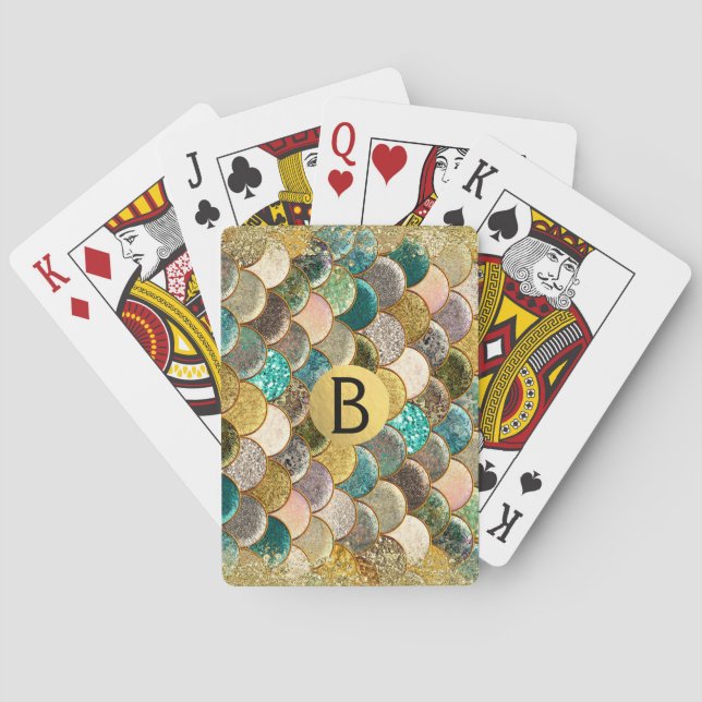 Jeu De Cartes Écailles de Sirène Multi Couleurs Paillettes Glamo (dos)
