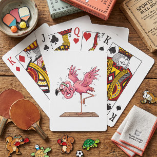 Jeu De Cartes Échec de la séance de yoga drôle avec un flamant r