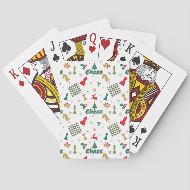 Jeu De Cartes Échecs de Noël - Pièces, Arbre, Holly, Rennes (dos)