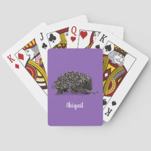 Jeu De Cartes Echidna mignonne avec dessin animé d'abeille