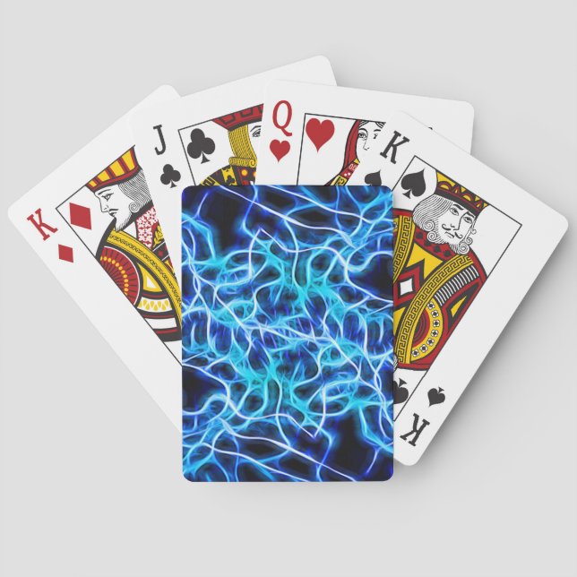 Jeu De Cartes Éclair électrique néon bleu Tesla Coil (dos)