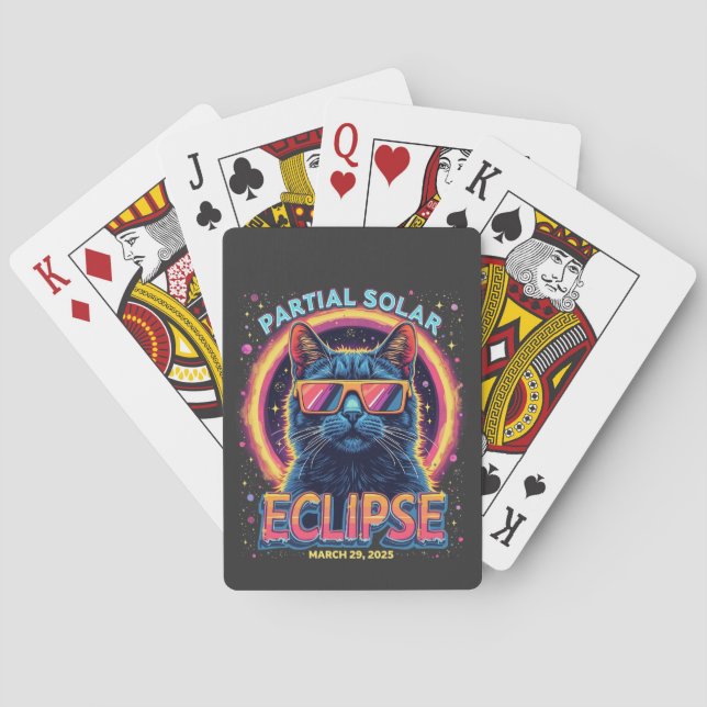 Jeu De Cartes Éclipse solaire partielle 2025 Cat Kitten (dos)