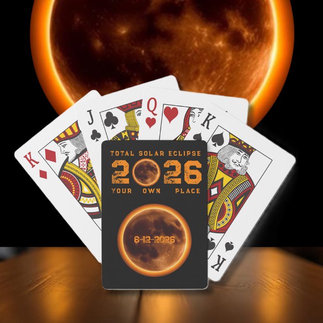 Jeu De Cartes Éclipse solaire totale 2026 (Total Solar Eclipse 2026 Poker Cards Souvenir)