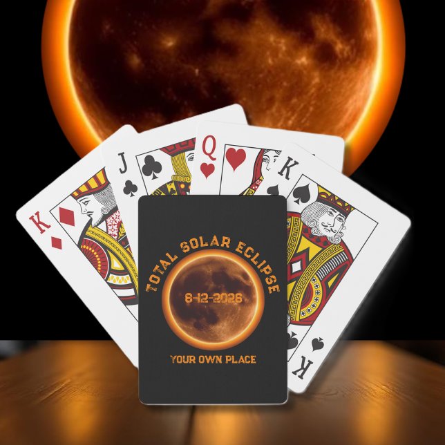 Jeu De Cartes Éclipse solaire totale du 12 août 2026 (Total Solar Eclipse August 12, 2026 Poker Cards)