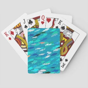 Jeu De Cartes École de Poissons, Turquoise, Bleu et Aqua