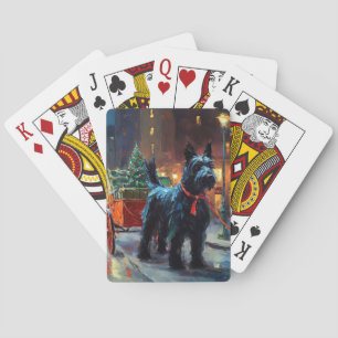 Jeu De Cartes Écossais Terrier Saison de fêtes de Noël