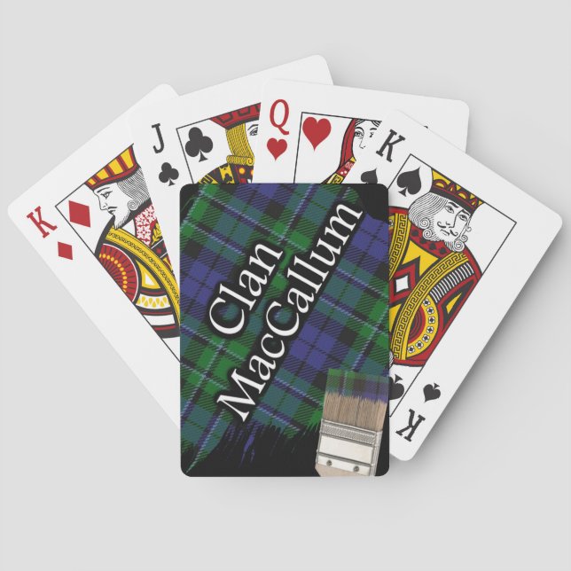 Jeu De Cartes Ecosse Clan MacCallum Tartan Peinture pinceau (dos)